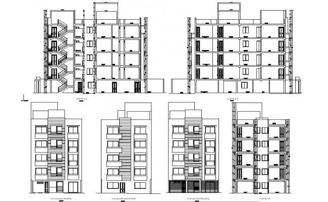 Apartment Building Project Plan DWG File - Cadbull