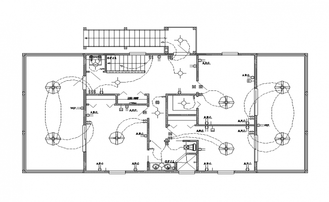 Detail building electrical installation layout 2d view layout file