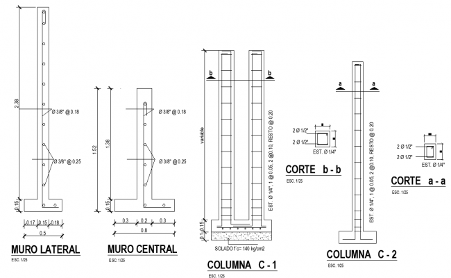 Catch basin construction detail dwg file - Cadbull