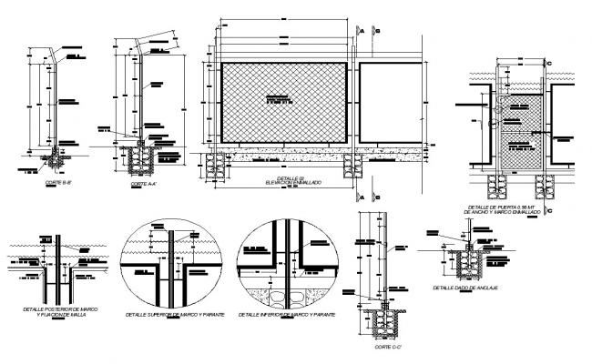 Detail of steel railing structural CAD block layout file in autocad format