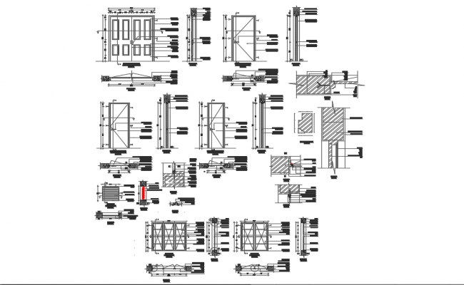 Swing aluminium double door installation details dwg file - Cadbull