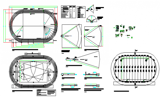 Details of athletics track design drawing