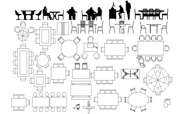 Dining Table Set Elevation CAD Blocks Free Download - Cadbull