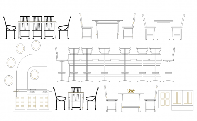 Dining plan and elevation detail dwg.