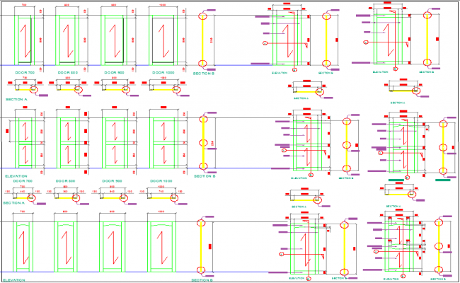 Single door elevation design dwg file - Cadbull