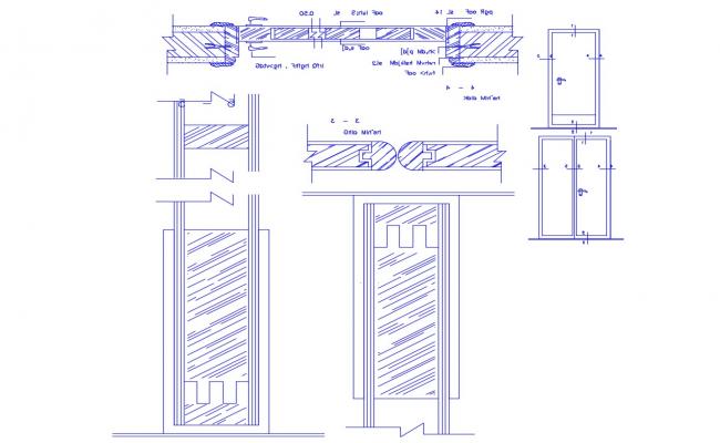 Revolving door plan detail dwg file - Cadbull