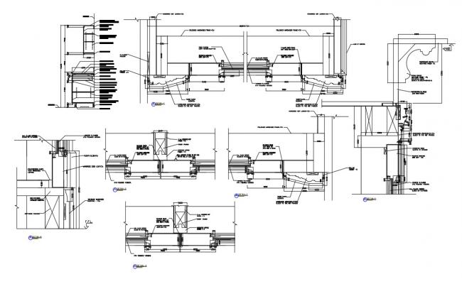 Four leaf aluminium sandwich panel door finish details dwg file