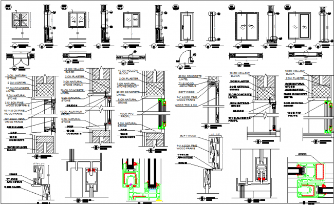 Door and window detail dwg file