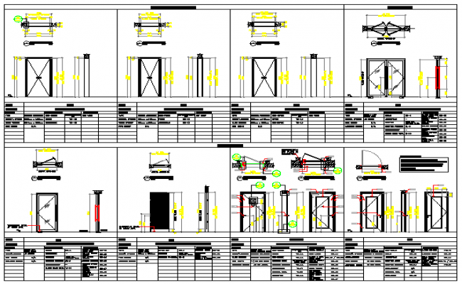 Aluminium doors section and installation cad drawing details dwg file ...