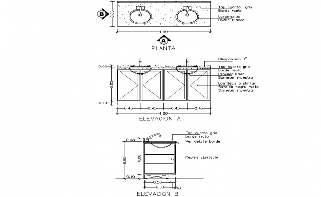 double kitchen sink cad