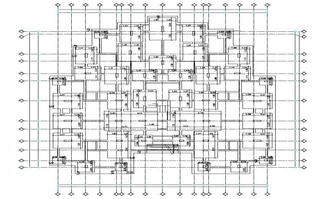 Floor column foundation plan layout detail view dwg file - Cadbull