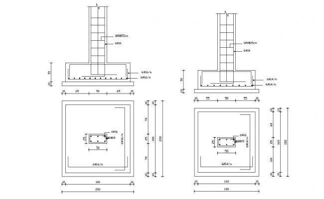 Plinth Beam And Column Junction Free CAD Drawing - Cadbull