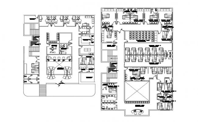 Health center design view with primary and second floor plan with ...