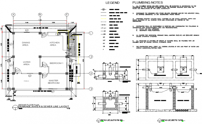 Drainage, water & sewer line layout file