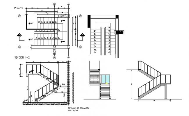 Drawing of Stairs with different section in Autocad