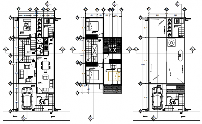 Drawing of the house with section and elevation details in dwg file ...