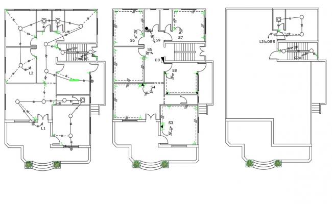 Residential House Ceiling Electrical Plan - Cadbull