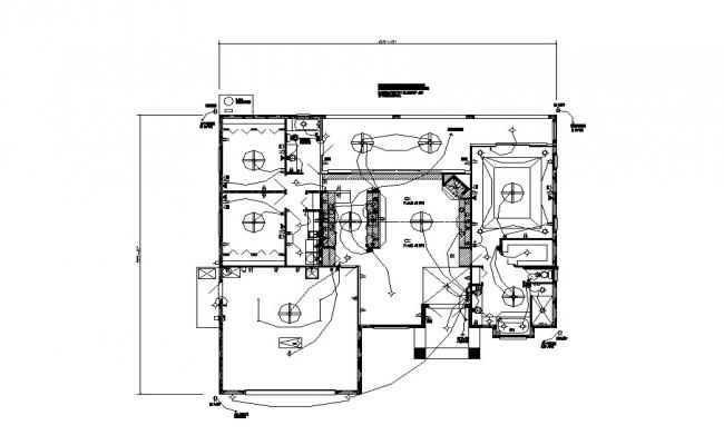 Electrical layout plan details of country club villa house dwg file