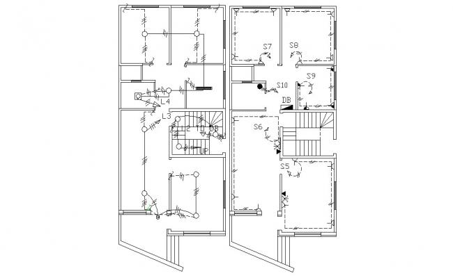 Electrical layout plan AutoCAD drawing free download - Cadbull