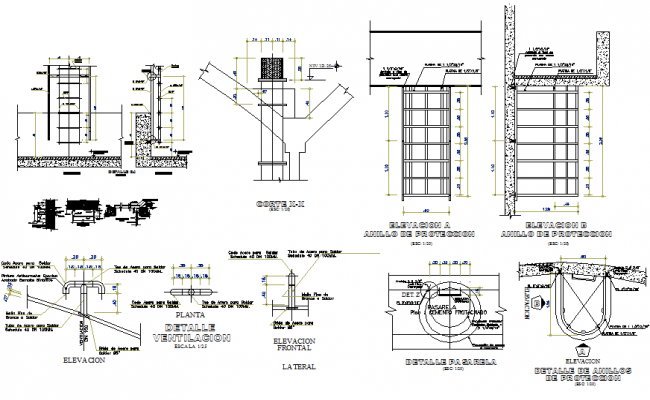 Elevated water Tank detailing and design structure dwg file