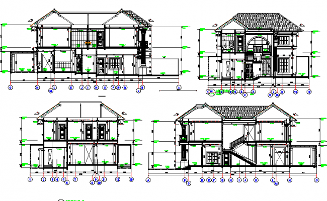 Line Plan of Hostel Elevation Center line  plan  detail dwg file Cadbull