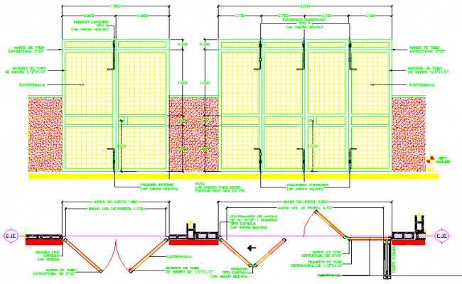 Revolving door detail elevation and plan 2d view CAD block layout ...