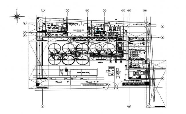 Industrial building structure detail 2d view elevation layout file ...