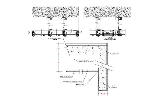 Detail Of Suspended Ceiling In Autocad Drawing Cadbull