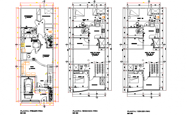 Section of the bungalow with interior drawing in dwg file. - Cadbull