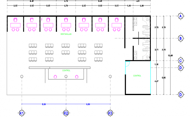 First-floor commercial building plan autocad file - Cadbull