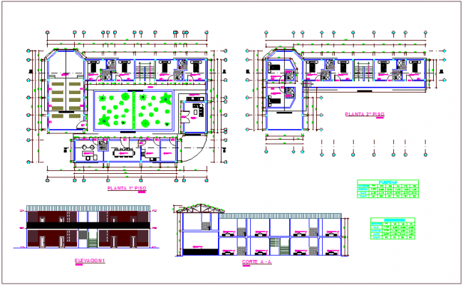 First And Second Floor Plan With Elevationsection And Door And Window Detail For Community