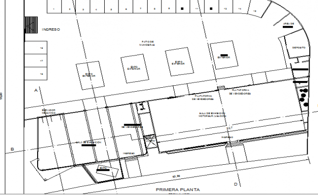 Top view drawing Shopping center dwg file - Cadbull