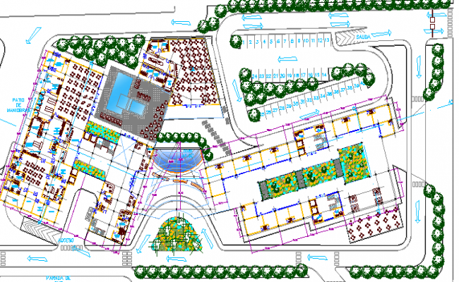 Five Star Hotel Architecture Design and Structure Details dwg file