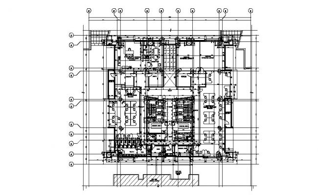 Office reception area and waiting lounge plan with furniture cad ...