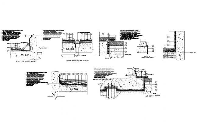 floor drain cad detail