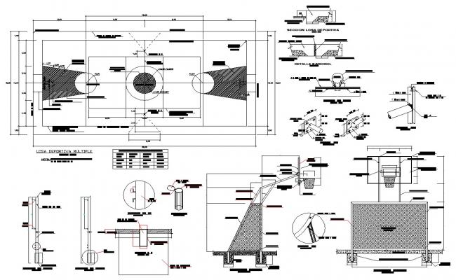 Sports swimming pool architecture project dwg file - Cadbull