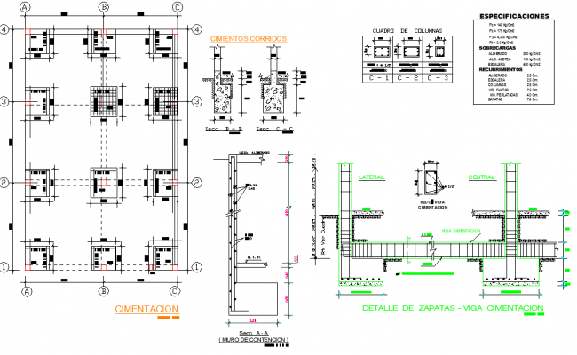 Plan and section steel framing dwg file - Cadbull