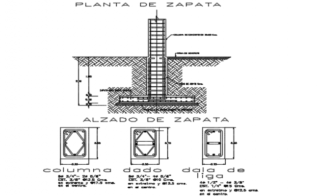 Foundation section detail dwg file