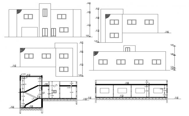 2D CAD File Bungalow Floors Plan With Working Drawing AutoCAD - Cadbull