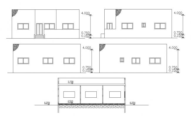 Building section plan detail dwg file. - Cadbull