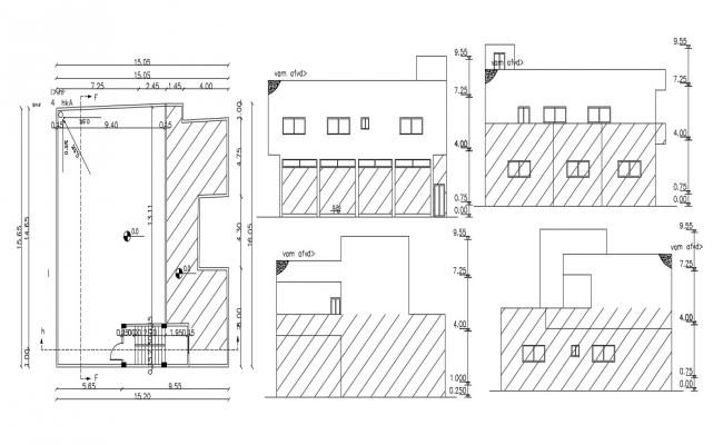 Sectional Elevation Of The Bungalow In Dwg File - Cadbull