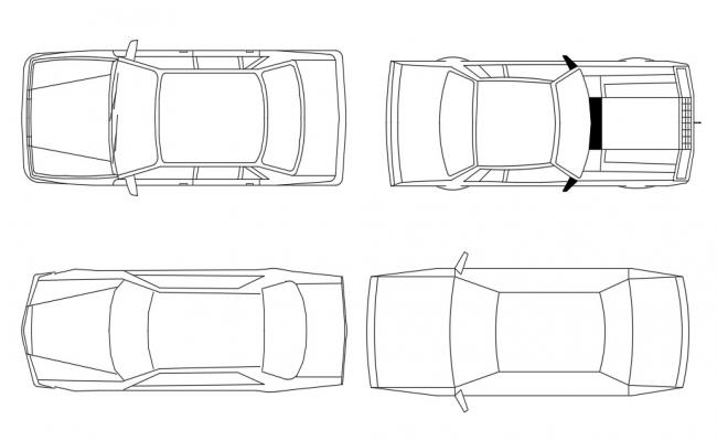 CAd drawings details of front ,back,side and top elevation of buses ...