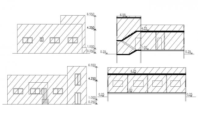 Big bungalow elevation details - Cadbull