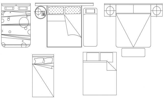 Mater bed and bedroom furniture cad drawing details dwg file - Cadbull