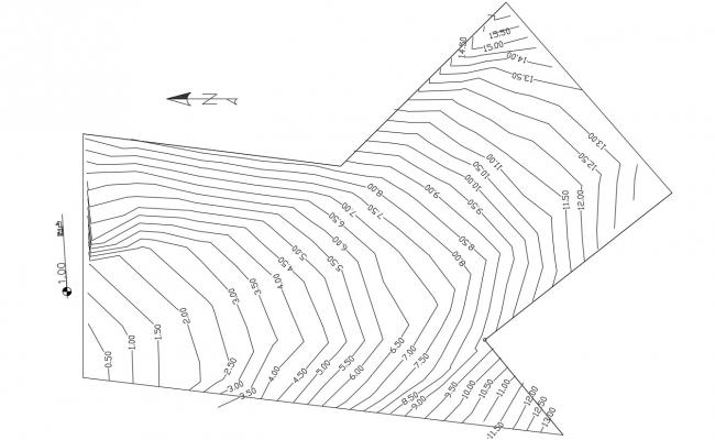 Topographical area detail mapping 2d view autocad file - Cadbull