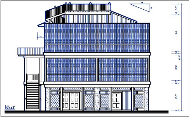 Autocad Bungalow Elevation Drawing Cadbull Autocad Architecture ...