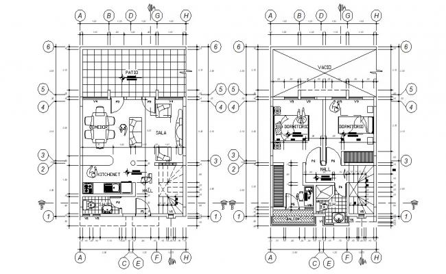 2 BHK Fully Furnished Bungalow Design Plan - Cadbull