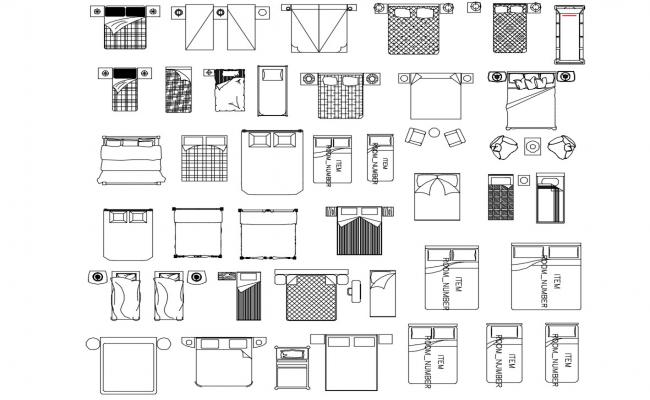 Drawings of bed 2d view furniture CAD block dwg autocad file - Cadbull