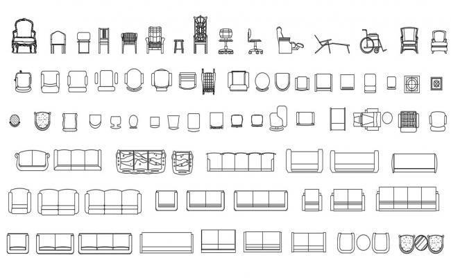 Furniture units 2d drawing of Dining table and chair layout autocad ...