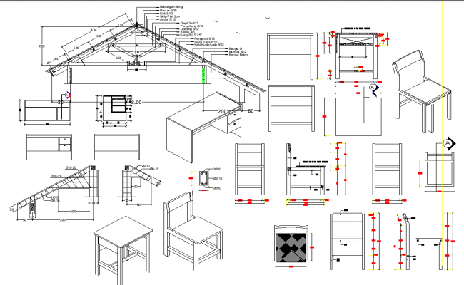 Detail of Furniture Elevation Construction detail  dwg file Cadbull